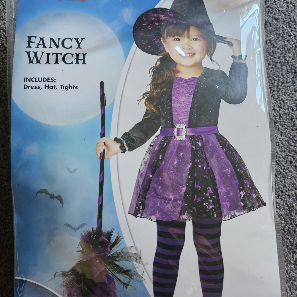 Fancy Witch Kids Costume - Purple and Black